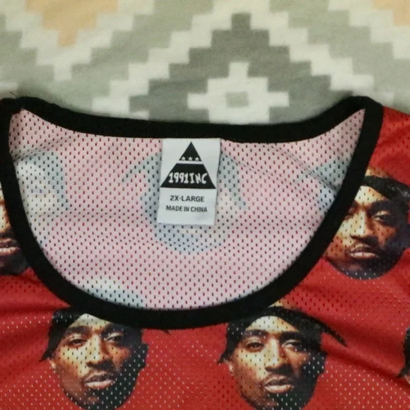 1991inc Tupac 2-Pac Head Print Mesh Tank Shirt Sz XXL Men - Picture 5 of 5